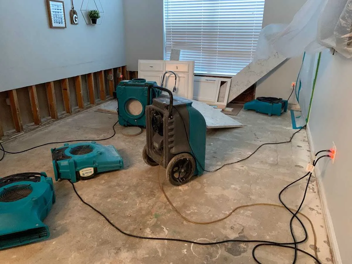 Dehumidifier in flood-cut room for Water Extraction & Removal in Placerville